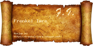 Frenkel Imre névjegykártya